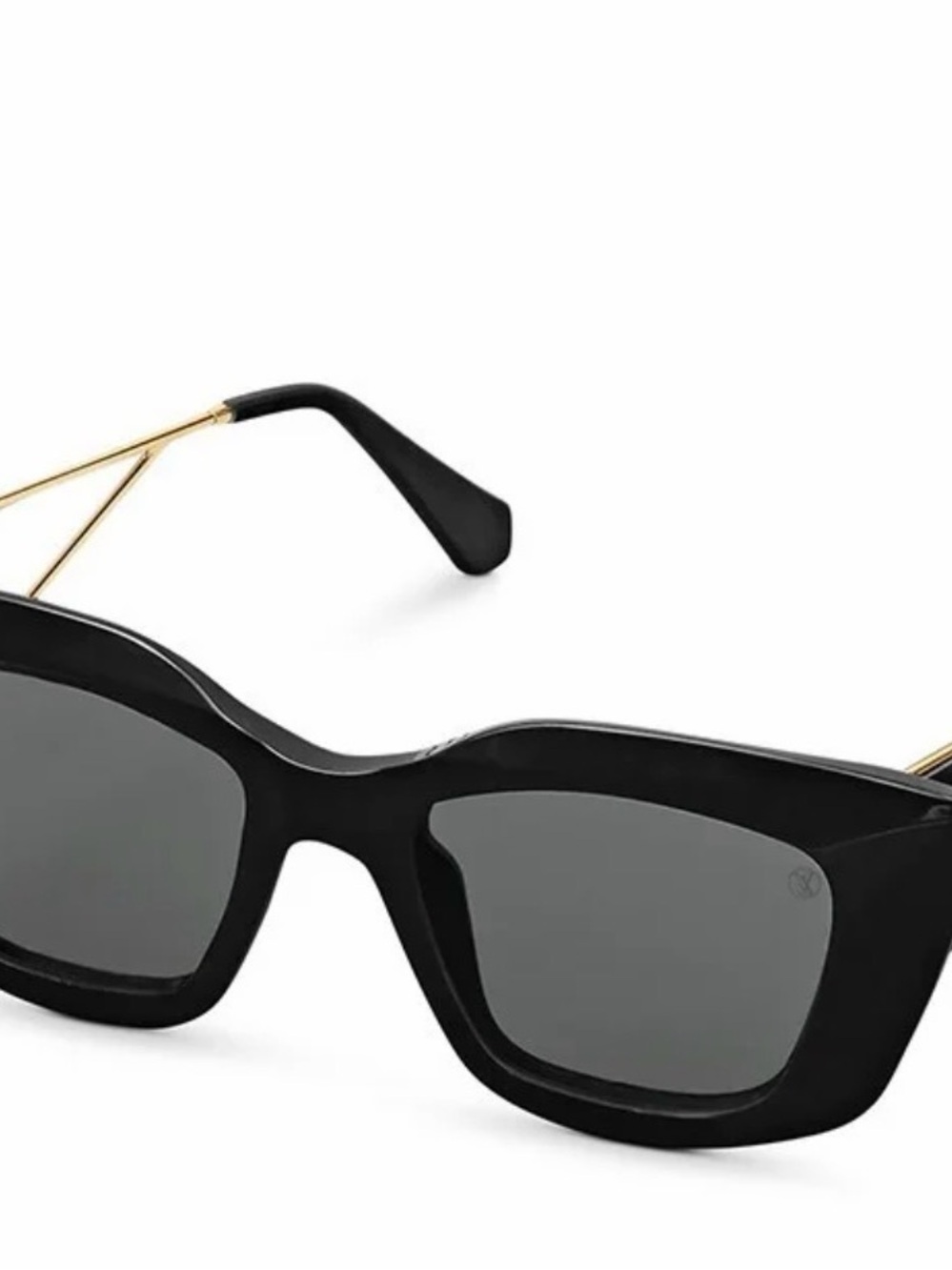 Louis Vuitton Black Cat-Eye Sunglasses with Gold Temples